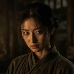 布衣女子　　身手靈敏 眼神警惕