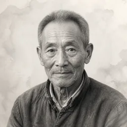 村民二　飽經滄桑 精神矍鑠的老爺爺