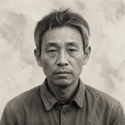 村民三　頭髮花白 眼神空洞的中年男人
