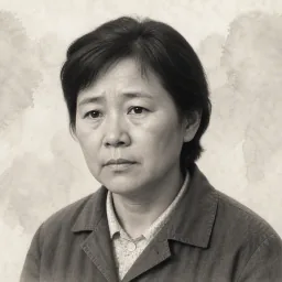 村民四　心事重重 滿面愁容的中年婦女